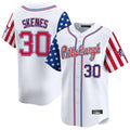 Silnrao P.Pirates #30 Paul Skenes Player White 2025 Independence Day Vapor Premier Limited Stitched Jerseys