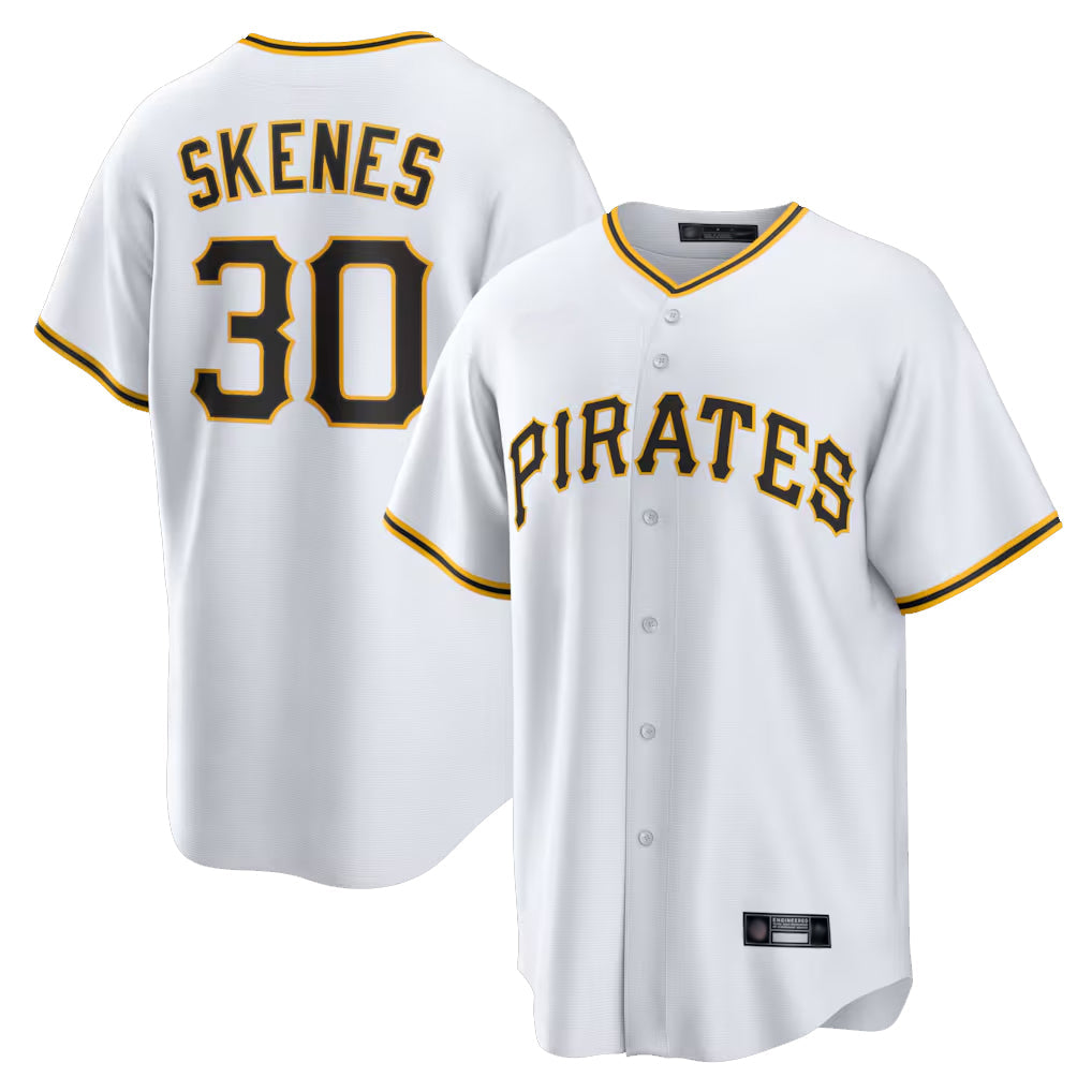Silnrao P.Pirates #30 Paul Skenes Player White Home Game Stitched Jerseys