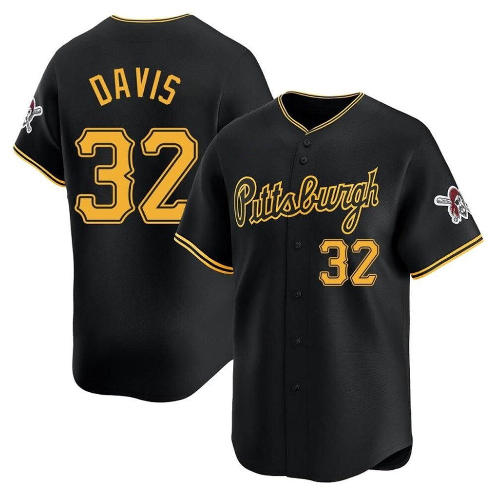 Silnrao P.Pirates #32 Henry Davis Player Black Alt Home Limited Stitched Jerseys
