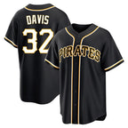 Silnrao P.Pirates #32 Henry Davis Player Black Fashion Out Home Game Stitched Jerseys