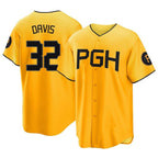 Silnrao P.Pirates #32 Henry Davis Player Gold City Connect Home Game Stitched Jerseys
