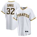 Silnrao P.Pirates #32 Henry Davis Player White Home Game Stitched Jerseys