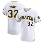 Silnrao P.Pirates #32 Henry Davis Player White Home Limited Elite Stitched Jerseys