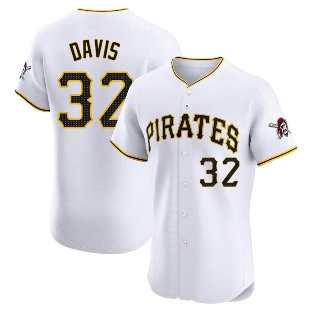 Silnrao P.Pirates #32 Henry Davis Player White Home Limited Elite Stitched Jerseys