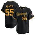 Silnrao  P.Pirates #55 Jason Delay Player Black Alt Home Limited Stitched Jerseys