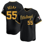 Silnrao  P.Pirates #55 Jason Delay Player Black Alt Home Limited Stitched Jerseys