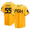 Silnrao P.Pirates #55 Jason Delay Player Gold City Connect Home Game Stitched Jerseys