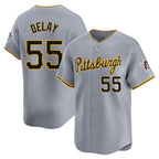 Silnrao  P.Pirates #55 Jason Delay Player Gray Road Home Limited Stitched Jerseys