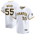 Silnrao  P.Pirates #55 Jason Delay Player White Home Limited Stitched Jerseys
