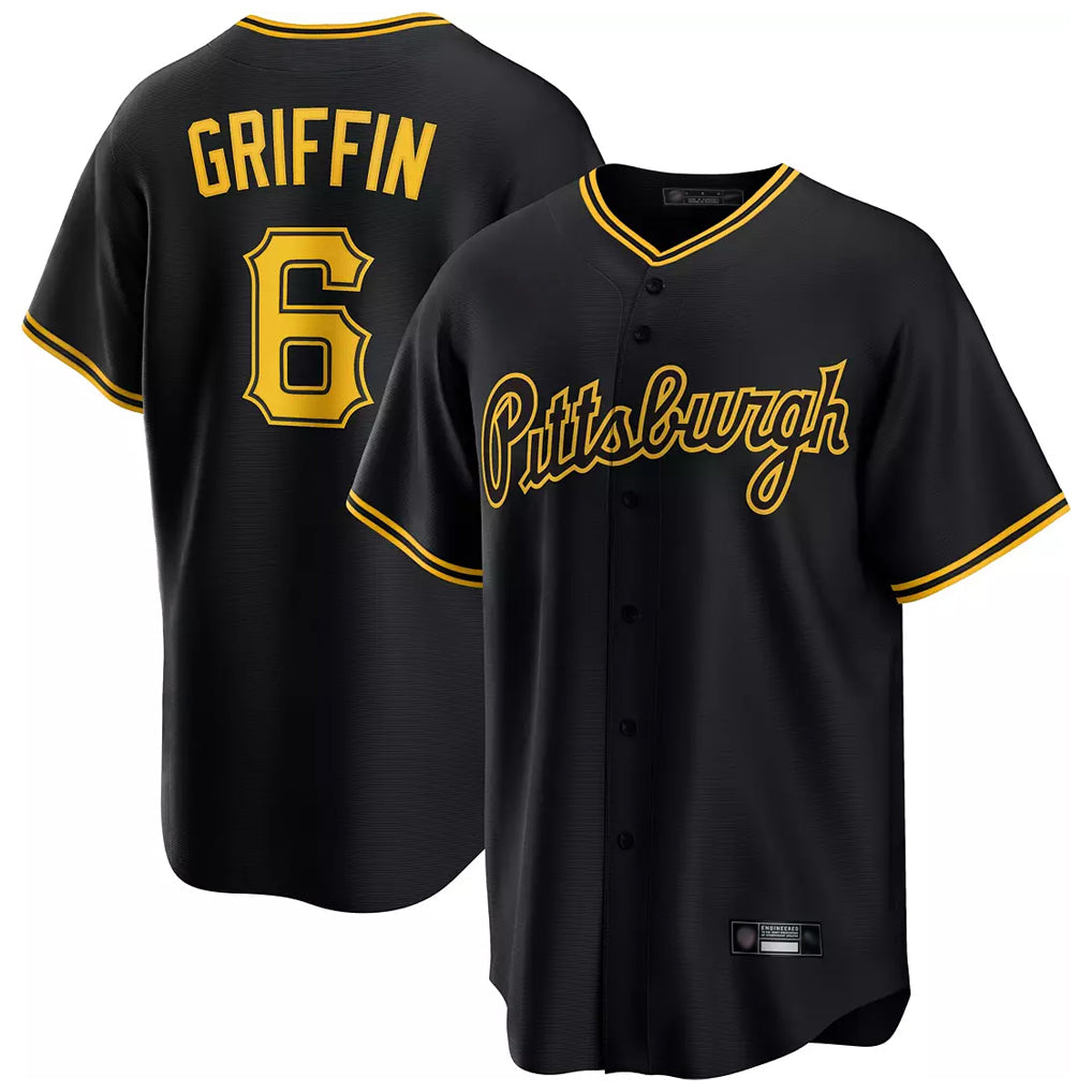 Silnrao P.Pirates #6 Konnor Griffin Player Black Alt Home Game Stitched Jerseys