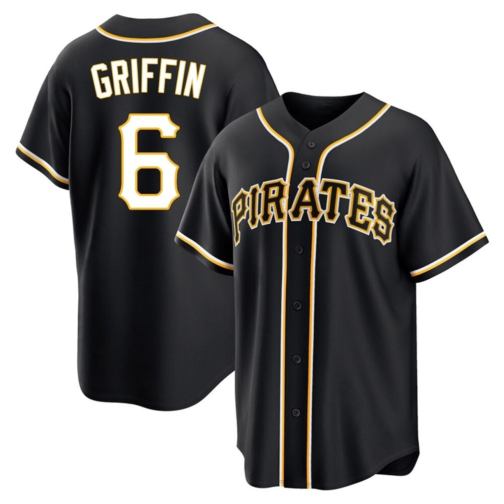 Silnrao P.Pirates #6 Konnor Griffin Player Black Fashion Out Home Game Stitched Jerseys