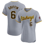 Silnrao P.Pirates #6 Konnor Griffin Player Gray Road Home Limited Elite Stitched Jerseys