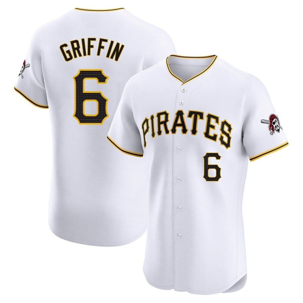 Silnrao P.Pirates #6 Konnor Griffin Player White Home Limited Elite Stitched Jerseys