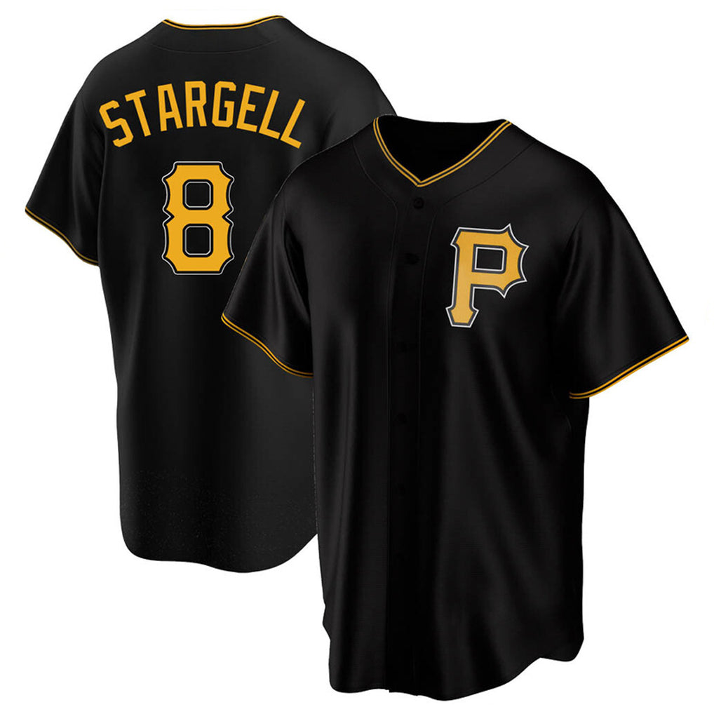 Silnrao P.Pirates #8 Willie Stargell Player Black Alternate 2025 Home Game Stitched Jerseys