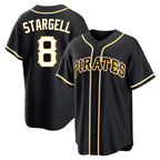 Silnrao P.Pirates #8 Willie Stargell Player Black Fashion Out Home Game Stitched Jerseys