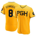 Silnrao P.Pirates #8 Willie Stargell Player Gold City Connect Home Limited Elite Stitched Jerseys