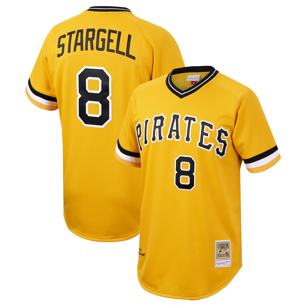 Silnrao P.Pirates #8 Willie Stargell Player Gold Mitchell & Ness Cooperstown Collection 1979 Limited Stitched Jerseys