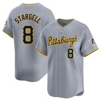 Silnrao P.Pirates #8 Willie Stargell Player Gray Road Home Limited Stitched Jerseys