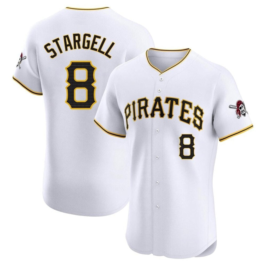 Silnrao P.Pirates #8 Willie Stargell Player White Home Limited Elite Stitched Jerseys