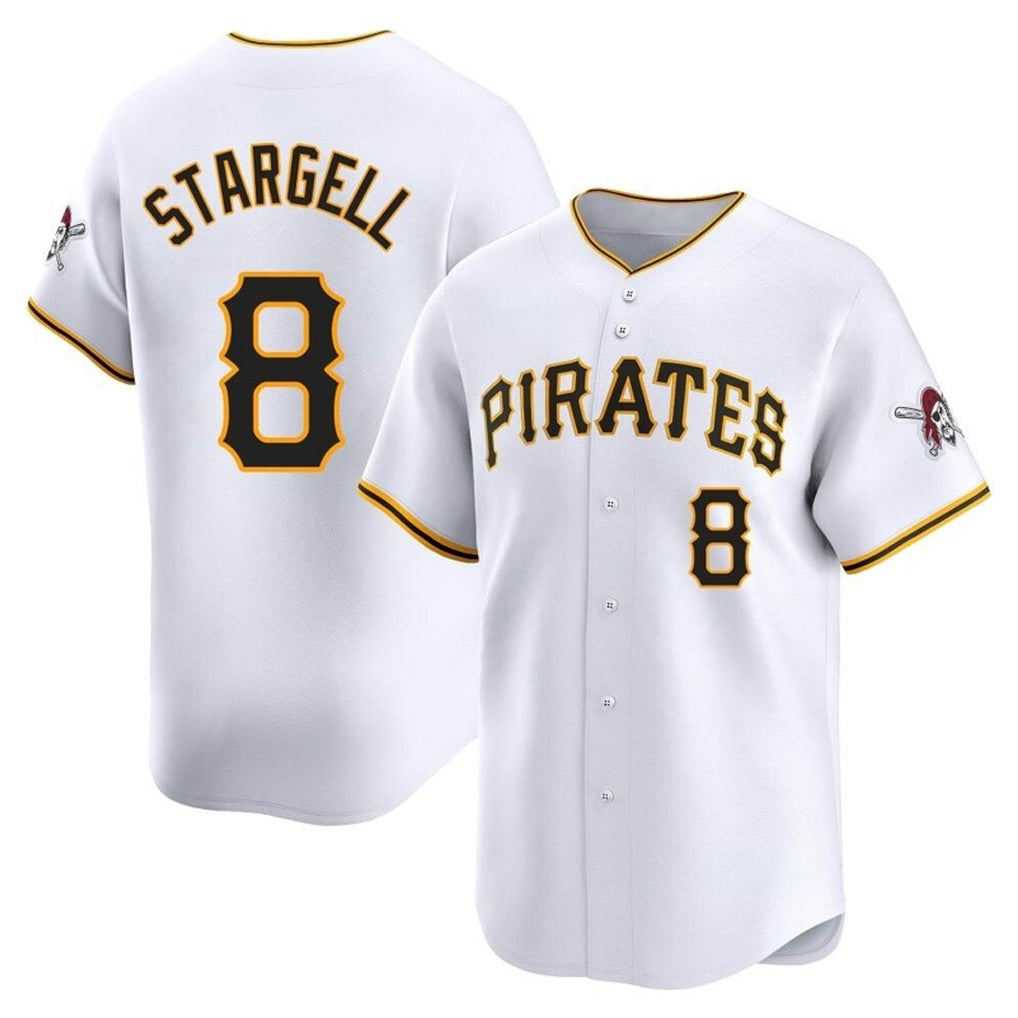 Silnrao P.Pirates #8 Willie Stargell Player White Home Limited Stitched Jerseys