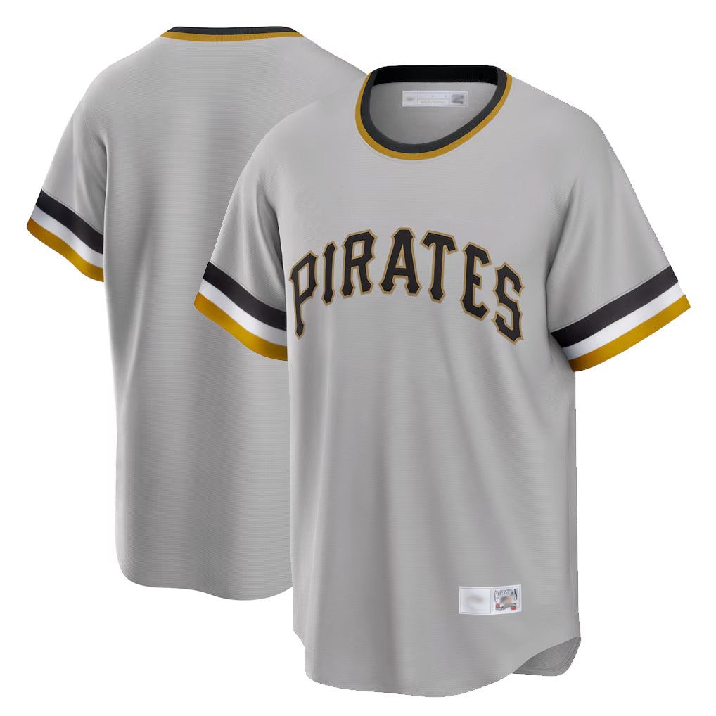 Silnrao P.Pirates ## Pirates Blank Player Gray Throwback Cooperstown Collection Limited T-shirt Stitched Jerseys