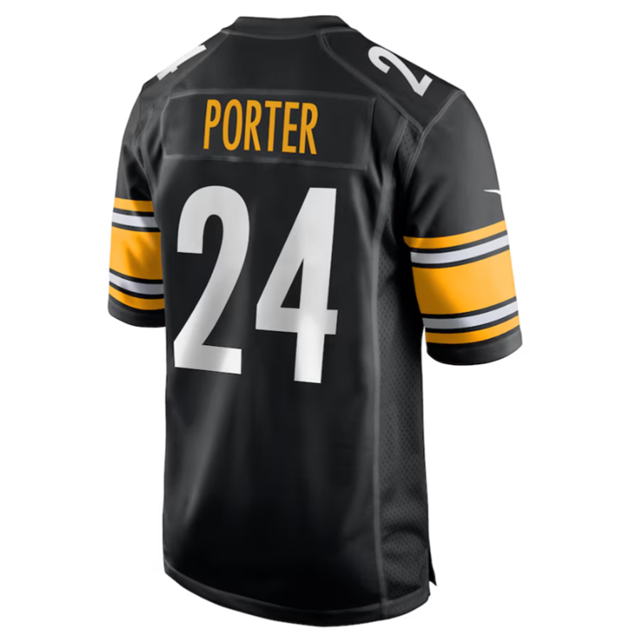 Silnrao P.Steelers #24 Joey Porter Jr. Black 2023 Draft Pick Game Jersey American Stitched Jerseys