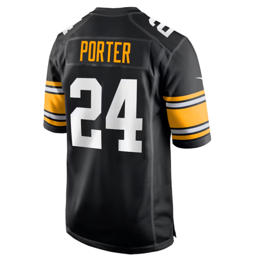 Silnrao P.Steelers #24 Joey Porter Jr. Black Alternate Game Jersey American Stitched Jerseys