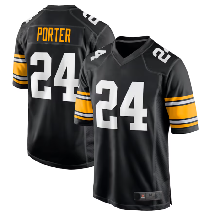 Silnrao P.Steelers #24 Joey Porter Jr. Black Alternate Game Jersey American Stitched  Jerseys