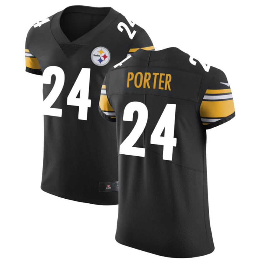 Silnrao P.Steelers #24 Joey Porter Jr. Black Vapor Untouchable Elite Jersey American Stitched Jerseys