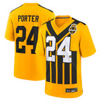 Silnrao P.Steelers #24 Joey Porter Jr. Player Gold Alternate 1933 Throwback Game Stitched Jerseys