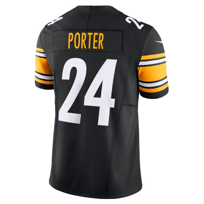 Silnrao P.Steelers #24 Joey Porter Jr. Vapor F.U.S.E. Limited Home Stitched Jerseys