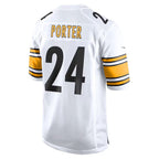 Silnrao P.Steelers #24 Joey Porter Jr. White Away Game Stitched Jerseys