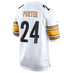 Silnrao P.Steelers #24 Joey Porter Jr. White Away Game Jersey American Stitched Stitched Jerseys