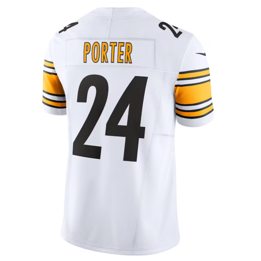Silnrao P.Steelers #24 Joey Porter Jr. White Vapor F.U.S.E. Limited Jersey American Stitched Stitched Jerseys