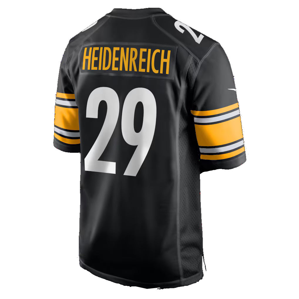 Silnrao P.Steelers #29 Eli Heidenreich Black Team Game Stitched Jerseys