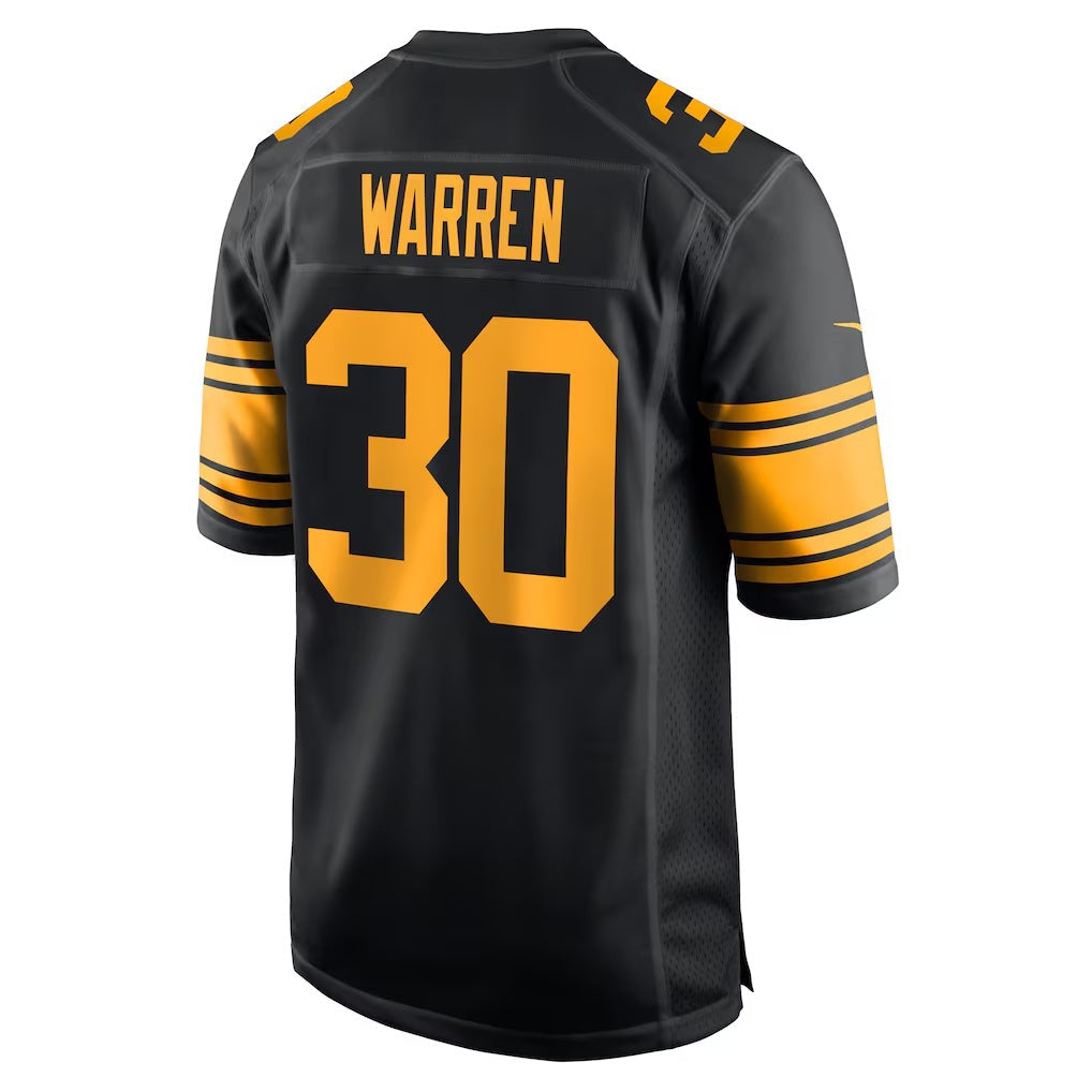 Silnrao P.Steelers #30 Jaylen Warren Black Alternate Game Stitched Jerseys