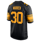 Silnrao P.Steelers #30 Jaylen Warren Black Alternate Game Jersey American Stitched Jerseys