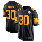 Silnrao P.Steelers #30 Jaylen Warren Black Alternate Game Jersey American Stitched Jerseys