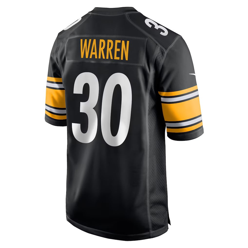 Silnrao P.Steelers #30 Jaylen Warren Black Game Player Stitched Jerseys