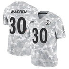 Silnrao P.Steelers #30 Jaylen Warren Player Arctic Camo Salute to Service Limited Stitched Jerseys