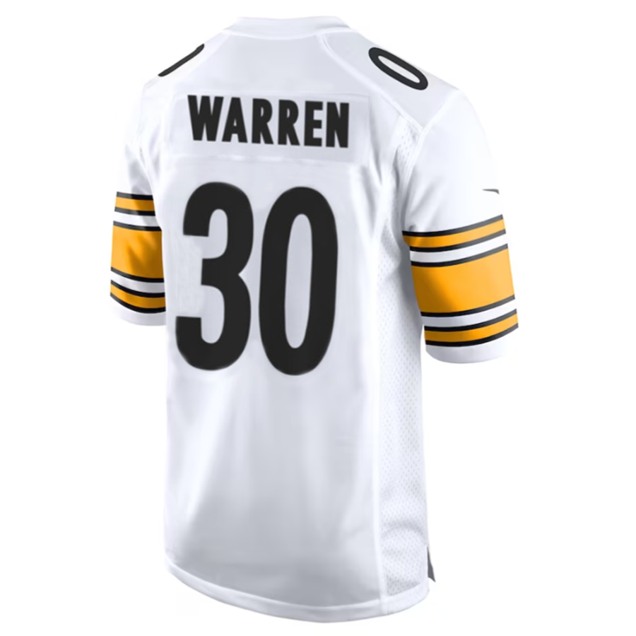 Silnrao P.Steelers #30 Jaylen Warren White Game Jersey American Stitched Jerseys