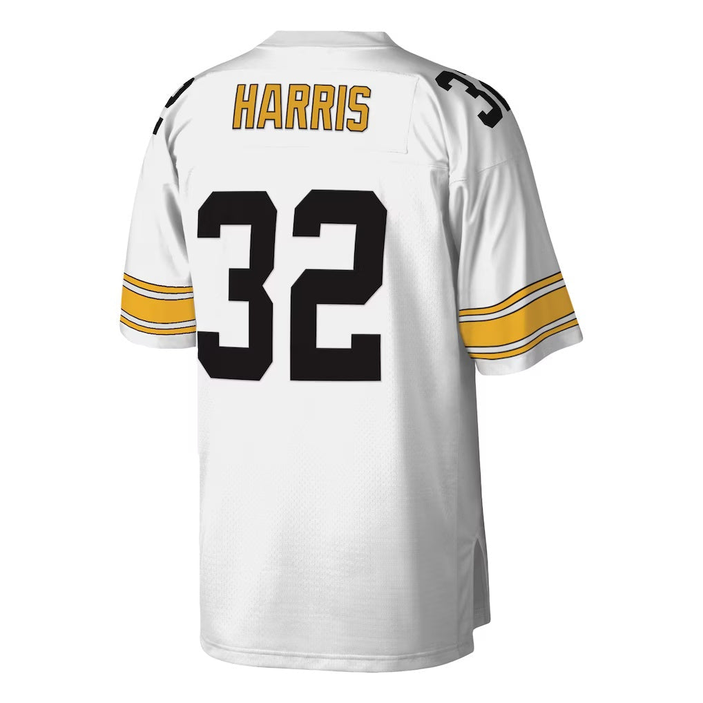 Silnrao P.Steelers #32 Franco Harris Mitchell & Ness White Legacy Replica Stitched Jerseys