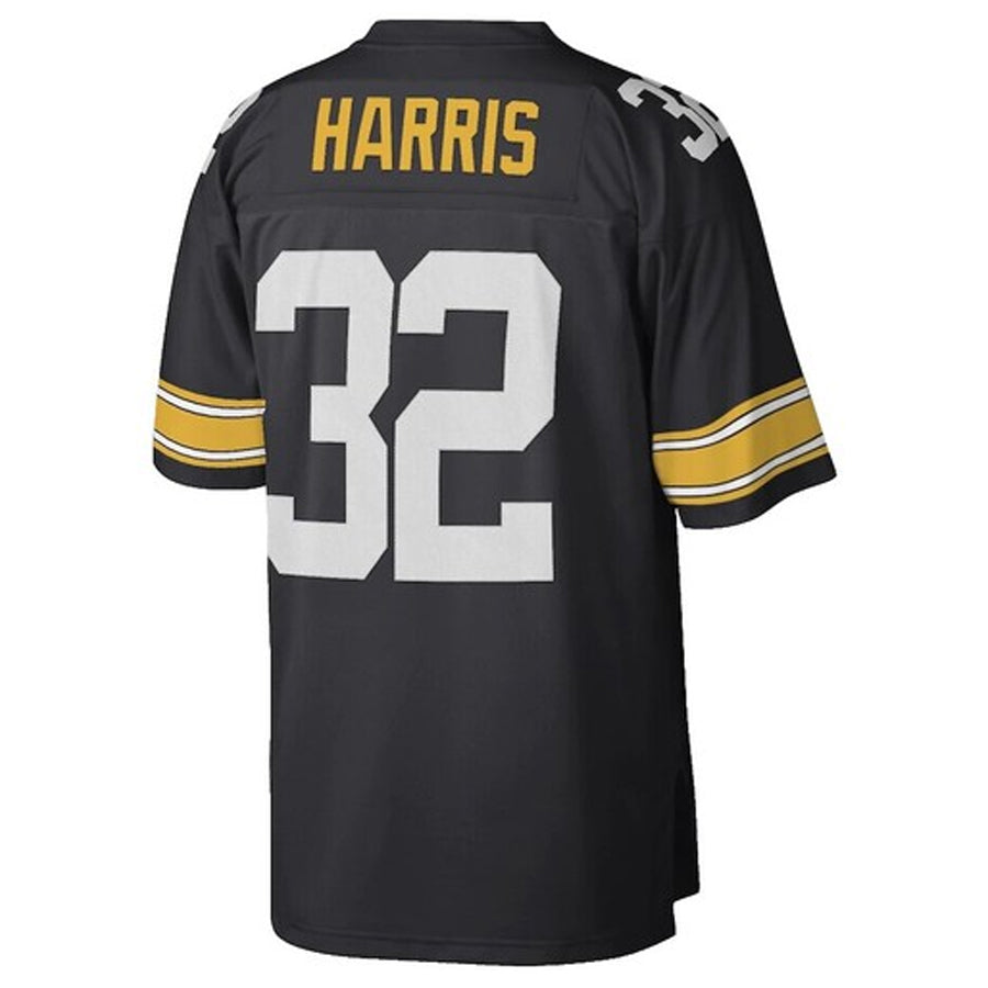 Silnrao P.Steelers #32 Franco Harris Player Mitchell & Ness Black Legacy Replica Stitched Jerseys