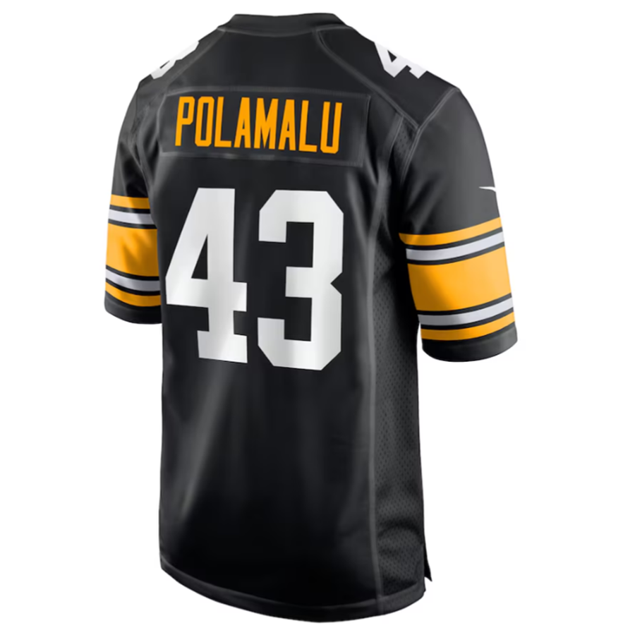 Silnrao P.Steelers #43 Troy Polamalu Black Retired Player Jersey American Stitched Jerseys