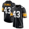 Silnrao P.Steelers #43 Troy Polamalu Black Retired Player Jersey American Stitched Jerseys