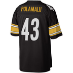 Silnrao P.Steelers #43 Troy Polamalu Mitchell & Ness Black Legacy Replica Stitched Jerseys