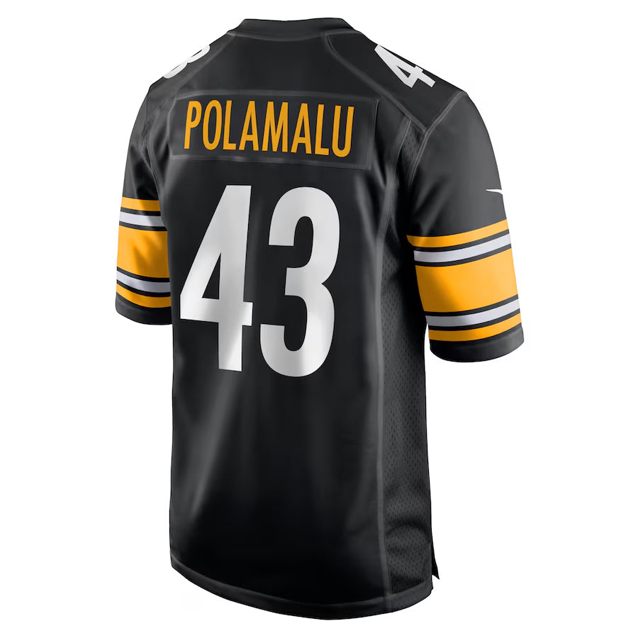 Silnrao P.Steelers #43 Troy Polamalu Player Black Home Game Stitched Jerseys