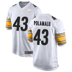 Silnrao P.Steelers #43 Troy Polamalu Player White Home Game Stitched Jerseys