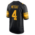Silnrao P.Steelers #4 DK Metcalf Player Black Replica Game Stitched Jerseys