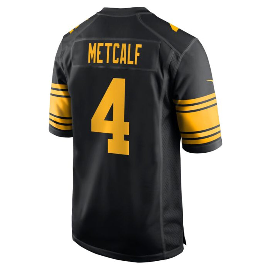 Silnrao P.Steelers #4 DK Metcalf Player Black Replica Game Stitched Jerseys